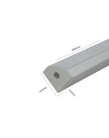 IPERLUX LED PROFILO ALLUM. ANGOLARE SILVER COVER OPALE