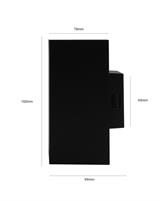IPERLUX LED APPLIQUE QUADRATA NERA IP65 18W 3CCT 1600LM