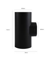IPERLUX LED APPLIQUE ROTONDA NERA  IP65 18W 3CCT 1600LM