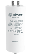 HIMAX CONDENSATORE CBB60 5µF 2+2 pin vite con dado e rond.