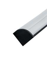 IPERLUX LED PROFILO ALLUMINIO NERO 2MT 16X16MM COVER OPALE