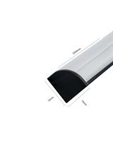 IPERLUX LED PROFILO ALLUMINIO NERO 2MT 16X16MM COVER OPALE